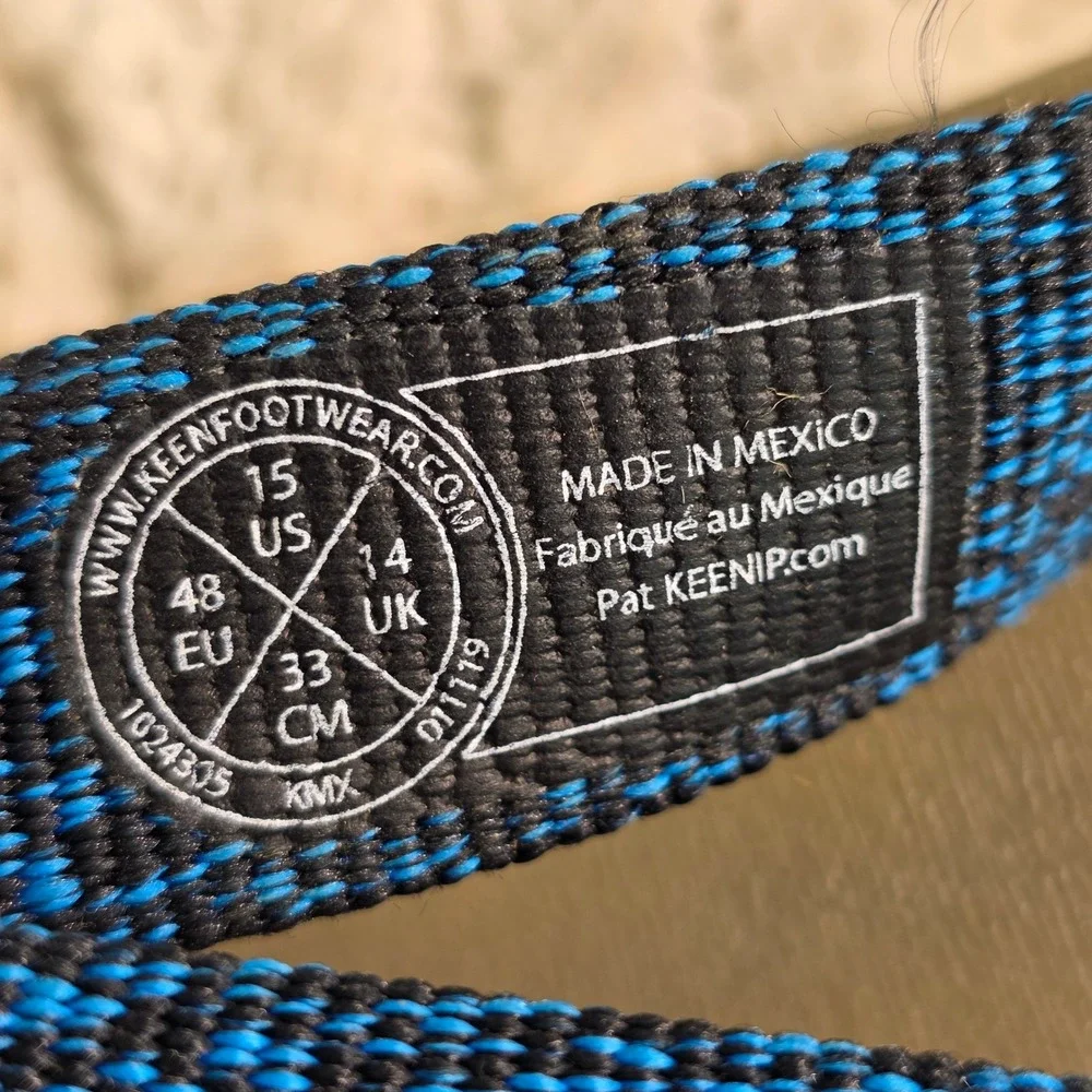 KEEN Harvest Flip Flops Olive Blue Recycled Mens 15 NEW